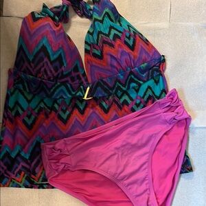 Time and Tru Purple Pink Bikini Set